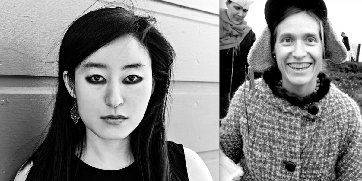 Black and white photos of R.O. Kwon and Nona Caspers